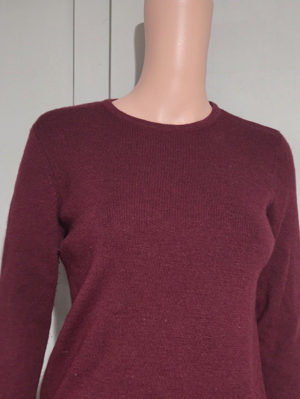 Vintage Tweeds 100% Italian Merino Wool Burgundy Crewneck Sweater Medium - Picture 14 of 14